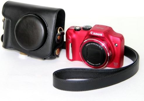 Westlinke PU Leather Camera Case Bag Cover (Black) for Canon Powershot SX170 Camera Bag