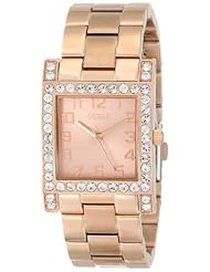 GUESS Womens U0128L3 Rose Gold-Tone Crystal Watch