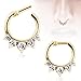 1 - Gold Ion Plated Gemmed Princess Septum Clicker 316L Surgical Steel Rings F60