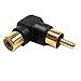 RCA Male to Female Right Angle Adapter Gold Plated