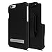 Seidio SURFACE with Metal Kickstand Case & Belt-Clip Holster for iPhone 6 ONLY [Slim Case] - Retail Packaging - Black