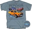 Ford Mustang WHO'S THE BOSS Slate Blue Adult T-shirt