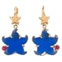 Tagliamonte - 14k Yellow Gold Sky Blue Starfish and Pink Tourmaline Earrings