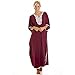 Camille Womens Ladies Embroidered Long Length Navy Blue Kaftan Loungewear One Size