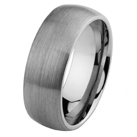 8mm Domed Tungsten Carbide COMFORT-FIT Wedding Band Ring for Men and Women (Size 5 to 15) - Size 5