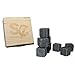 Set of 9 Premium Chilling Rocks With Sleek Pine Wooden Box/Carrying Case -Odorless and Flavorless- Chill Without Diluting