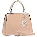 MG Collection Matana Faux Patent Leather Doctor Tote Purse, Nude, One Size