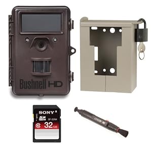 Bushnell 8MP Trophy Cam HD Max Trail Camera OUTFIT - KIT with Bear Safe + LensPen Cleaning System + 32gb SD Memory Card