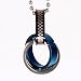 Designer Inspired three Black ring Italian Style Stainless Steel Adult Silver Pendant for Uni-sex Ball Chain for Men Gift Boxed J2039