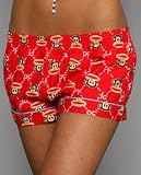 Paul Frank The Julius Signature Flannel Boxer in Red,Sleepwear for Women
