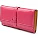 KLOUD City® Hot Pink synthetic leather drawstring style double button women wallet