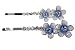 Blue Double Flower Hair Clip Barrette