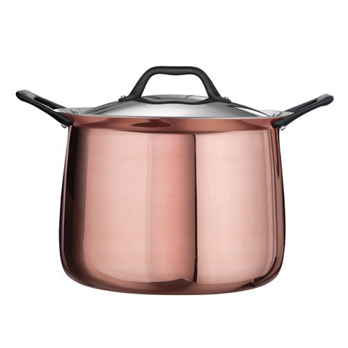 Tramontina Limited Editions Barazzoni 9 Quart Full-Clad Copper Exterior Covered Stock Pot