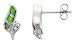 Sterling Silver, Synthetic Pink Opal Stud Earrings Small CZ, 5/8 (15 mm) long