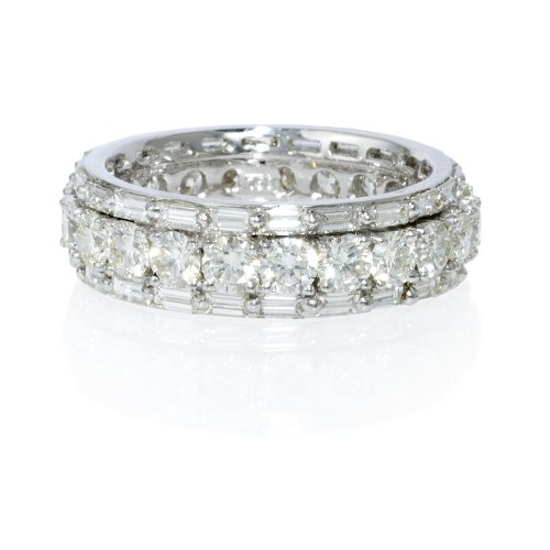 Diamond 18k White Gold Eternity Wedding Band 