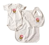 Kee-Ka 3-pc Organic Gift Set (S/S Body+Bib+Burpcloth) - Cupcake 3-6m