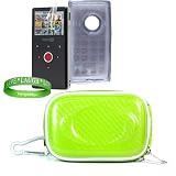 Flip Mino HD 2nd Generation Flip Video TPU Camera Carrying Case Pouch Sleeve-- ( LIME GREEN ) + SMOKE TPU Flip Mino HD 2G Skin + Flip Mino HD 2G Screen Protector + Vangoddy tm, Live*Laugh*Love wrist band!!!