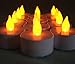 Bluedot Trading Flameless Battery-Powered LED Tealight Flickering Candles for Wedding Table Decoration, Parties, Restaurant Ambience, (Amber), 1-Dozen Pack (12 Pieces)