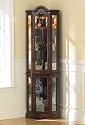 Lighted Curio Cabinet - Golden Mahogany