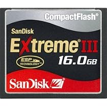 SanDisk SDCFX3-016G-A31 16 GB Extreme III CompactFlash Card (Retail Package)