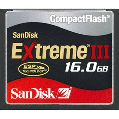 SanDisk SDCFX3-016G-A31 16 GB Extreme III CompactFlash Card (Retail Package)