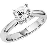 Round Diamond Solitaire Engagement Ring 14k White-Gold ( 1.21 Ct F VVS2 EGLUSA Certified)