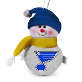 Pack of 3 NHL St. Louis Blues Plush Snowman Christmas Ornaments 6"
