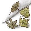 Green Beaded Leaf Napkin Ring - Assorted set of 4