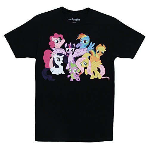My Little Pony Mane 6 Intro Adult Black T-Shirt