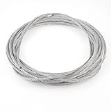 uxcell　スチールワイヤーケーブル　スチールケーブル　ステンレス鋼線　グレー　ステンレス鋼　7.6mx4.5mm