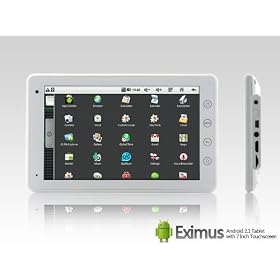 Eximus - Android 2.1 Tablet with 7 Inch Touchscreen and WiFi - White (Camera + HDMI) Model: CVAK-PC11-White