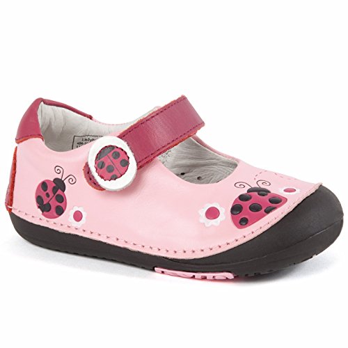 Momo Baby Girls First Walker/Toddler Ladybugs Mary Jane Leather Shoes