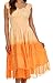 Sakkas Womens Mid Length Spring Maiden Ombre Peasant Dress