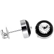 9mm Bezel April Birthstone Stud Earrings