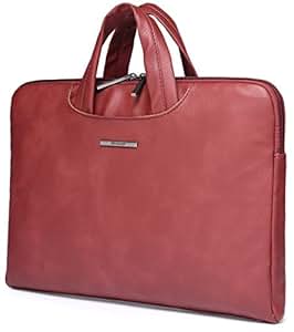 Canvaslife Wine Red Pu Leather Laptop Briefcase 15 Inch Laptop Case for Macbook Pro 15 Bag 15.6 Inch Dell Hp Lenovo Sony Toshiba Ausa Acer Samsun Laptop Sleeve Laptop Bag