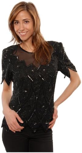 Great Beaded Top with Sheer Neck (3X)