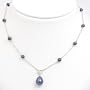 14K Black Pearl Diamond Heart Necklace
