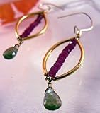 Gold Vermeil Ruby & Labradorite Earring