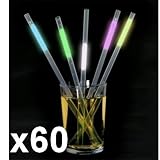 Ioio-Lot de 60 Pailles Batons Sticks Lumineux Fluo - Boisson et Cocktails - Article de Fete