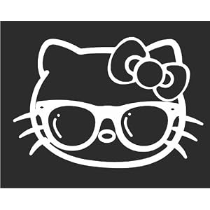 Hello Kitty Sun Glass Sticker Decal 5" tall