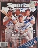 Reed Johnson, Frank Catalanotto, Tom Verducci & Vernon Wells autographed Sports Illustrated Magazine (Toronto Blue Jays)