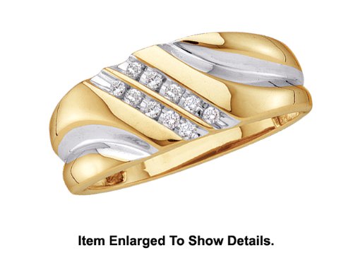 Nice Men's 2Tone Genuine Gold and Diamond Ring