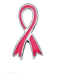 Sterling Silver Pink Enamel Breast Cancer Awareness Ribbon Brooch Pin