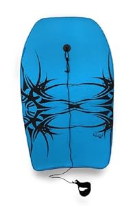 Turquoise and Black Tribal Print Body Board 33 in.