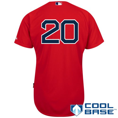 MLB Men's Boston Red Sox Kevin Youkilis Six Button Cool Base Authentic Alternate Jersey (Scarlet, 40/Medium)