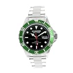 K&BROS Men's Ice-Time Green Bezel Watch #9378-1
