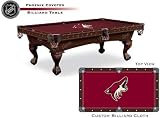 Phoenix Coyotes Logo Pool Table with Elmhurst Legs and Cinnamon Finish
