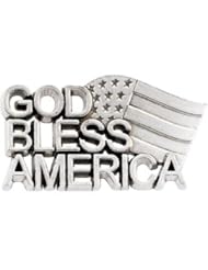 14k Yellow-Gold God Bless America Lapel Pin by US Gems