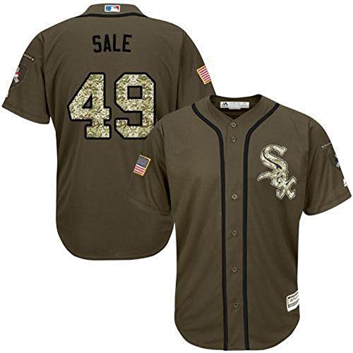 White Sox #49 Chris Sale Green Salute to Service Stitched Baseball Jersey Men Size XXXL