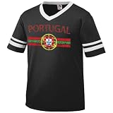 Portugal Crest International Soccer Style T-Shirt, Portuguese Pride Mens V-Neck T-shirt